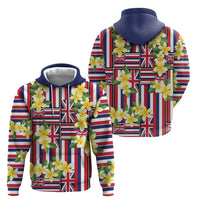 Hawaii Plumeria Lei Hoodie Hawaiian Flag Motif