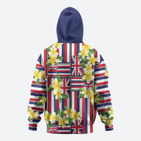 Hawaii Plumeria Lei Hoodie Hawaiian Flag Motif