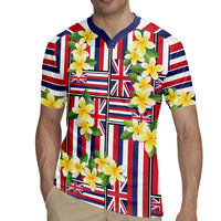 Hawaii Plumeria Lei Rugby Jersey Hawaiian Flag Motif