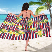 Hawaii Plumeria Lei Sarong Hawaiian Flag Motif LT9 - Polynesian Pride