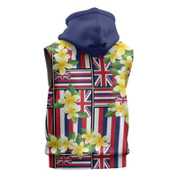Hawaii Plumeria Lei Sleeveless Hoodie Hawaiian Flag Motif