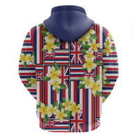 Hawaii Plumeria Lei Zip Hoodie Hawaiian Flag Motif