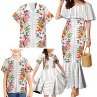 Hawaii Tropical Twist Lei Family Matching Mermaid Dress and Hawaiian Shirt Hawaiian Flag Motif LT9 - Polynesian Pride