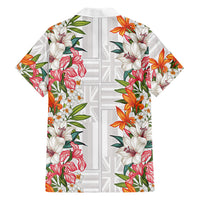 Hawaii Tropical Twist Lei Family Matching Puletasi and Hawaiian Shirt Hawaiian Flag Motif LT9 - Polynesian Pride