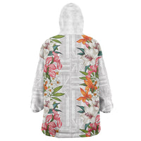 Hawaii Tropical Twist Lei Wearable Blanket Hoodie Hawaiian Flag Motif