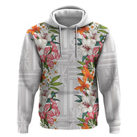 Hawaii Tropical Twist Lei Zip Hoodie Hawaiian Flag Motif