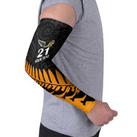 Australia New Zealand Rugby Arm Sleeves Gold Aboriginal Wallabies and Maori Black Fern - Polynesian Pride