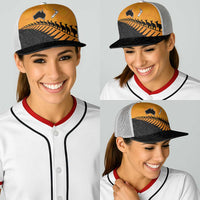 Australia New Zealand Rugby Baseball Net Cap Gold Aboriginal Wallabies and Maori Black Fern LT9 - Polynesian Pride