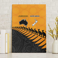 Australia New Zealand Rugby Canvas Wall Art Gold Aboriginal Wallabies and Maori Black Fern LT9 Without Frame Gold - Polynesian Pride