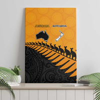 Australia New Zealand Rugby Canvas Wall Art Gold Aboriginal Wallabies and Maori Black Fern LT9 - Polynesian Pride