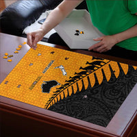 Australia New Zealand Rugby Puzzle Gold Aboriginal Wallabies and Maori Black Fern - Polynesian Pride