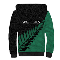 Australia Wallabies and Aotearoa Rugby Sherpa Hoodie Kangaroo Black Fern Maori Green Vibe LT9 - Polynesian Pride