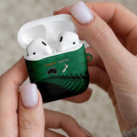 Australia New Zealand Rugby AirPods Case Green Aboriginal Wallabies and Maori Black Fern LT9 - Polynesian Pride