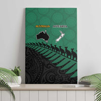 Australia New Zealand Rugby Canvas Wall Art Green Aboriginal Wallabies and Maori Black Fern LT9 - Polynesian Pride