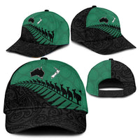 Australia New Zealand Rugby Classic Cap Green Aboriginal Wallabies and Maori Black Fern LT9 - Polynesian Pride