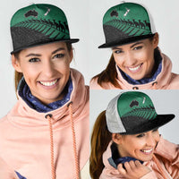 Australia New Zealand Rugby Mesh Trucker Cap Green Aboriginal Wallabies and Maori Black Fern LT9 - Polynesian Pride