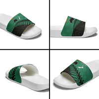 Australia New Zealand Rugby Slide Sandals Green Aboriginal Wallabies and Maori Black Fern LT9 - Polynesian Pride