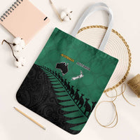 Australia New Zealand Rugby Tote Bag Green Aboriginal Wallabies and Maori Black Fern - Polynesian Pride