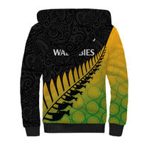 Australia Wallabies and Aotearoa Rugby Sherpa Hoodie Kangaroo Black Fern Maori Gradient Vibe LT9 - Polynesian Pride