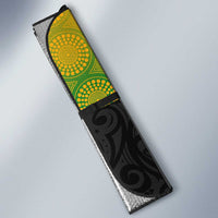 Australia New Zealand Rugby Auto Sun Shade Gradient Aboriginal Wallabies and Maori Black Fern - Polynesian Pride