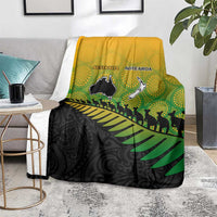 Australia New Zealand Rugby Blanket Gradient Aboriginal Wallabies and Maori Black Fern - Polynesian Pride