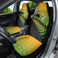Australia New Zealand Rugby Car Seat Cover Gradient Aboriginal Wallabies and Maori Black Fern LT9 - Polynesian Pride