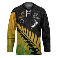 Australia New Zealand Rugby Hockey Jersey Gradient Aboriginal Wallabies and Maori Black Fern LT9 Unisex Gradient - Polynesian Pride