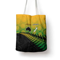 Australia New Zealand Rugby Tote Bag Gradient Aboriginal Wallabies and Maori Black Fern - Polynesian Pride