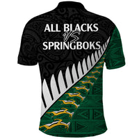 South Africa and Aotearoa Rugby Polo Shirt Springboks Black Fern Maori Vibe LT9 - Polynesian Pride