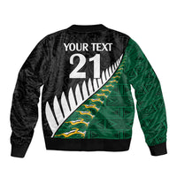 Custom South Africa and Aotearoa Rugby Sleeve Zip Bomber Jacket Springboks Black Fern Maori Vibe LT9 - Polynesian Pride