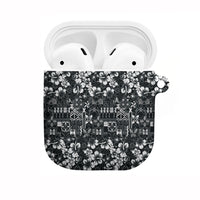 Black Hawaiian Tapa Tribal Hibiscus AirPods Case