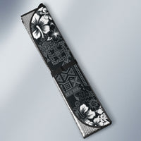 Black Hawaiian Tapa Tribal Hibiscus Auto Sun Shade