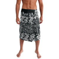 Black Hawaiian Tapa Tribal Hibiscus Lavalava