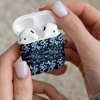 Blue Hawaiian Tapa Tribal Hibiscus AirPods Case