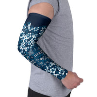 Blue Hawaiian Tapa Tribal Hibiscus Arm Sleeves