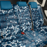 Blue Hawaiian Tapa Tribal Hibiscus Back Car Seat Cover