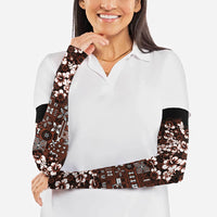 Burgundy Hawaiian Tapa Tribal Hibiscus Arm Sleeves