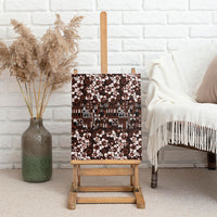 Burgundy Hawaiian Tapa Tribal Hibiscus Canvas Wall Art