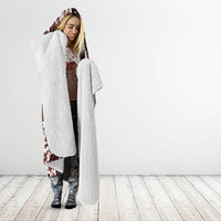 Burgundy Hawaiian Tapa Tribal Hibiscus Hooded Blanket