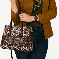 Burgundy Hawaiian Tapa Tribal Hibiscus Leather Bag