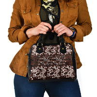 Burgundy Hawaiian Tapa Tribal Hibiscus Shoulder Handbag