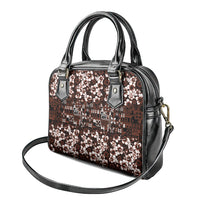 Burgundy Hawaiian Tapa Tribal Hibiscus Shoulder Handbag