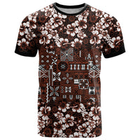 Burgundy Hawaiian Tapa Tribal Hibiscus T Shirt
