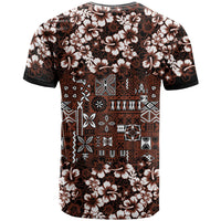 Burgundy Hawaiian Tapa Tribal Hibiscus T Shirt