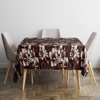 Burgundy Hawaiian Tapa Tribal Hibiscus Tablecloth