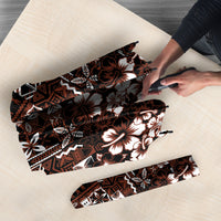 Burgundy Hawaiian Tapa Tribal Hibiscus Umbrella