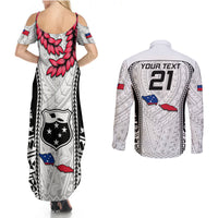 Custom Samoa Rugby Couples Matching Summer Maxi Dress and Long Sleeve Button Shirts Go Champions World Cup 2023 Polynesian Unique LT9 - Polynesian Pride