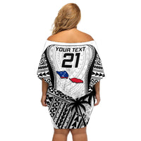 Custom Samoa Rugby Off Shoulder Short Dress Go Champions World Cup 2023 Polynesian Unique LT9 - Polynesian Pride
