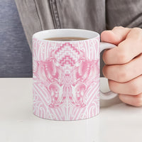 Aotearoa Kowhaiwhai Poutama Pink Motif Ceramic Mug