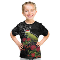 Meri Kirihimete Kakapo Kid T Shirt Black Silver Fern Christmas Vibe LT9 Black - Polynesian Pride
